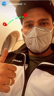 Rohit Sharma uploaded this selfie on his Instagram story after reaching Australia (Image courtesy: Instagram)